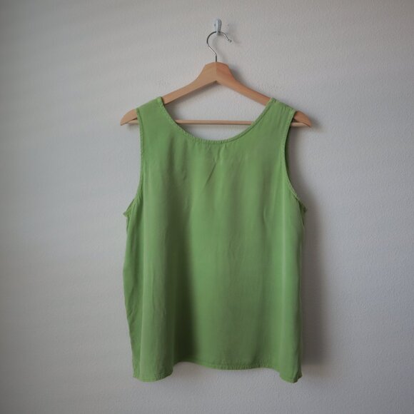 Vintage Tianello Green Tencel Tank Top | L - Picture 4 of 4